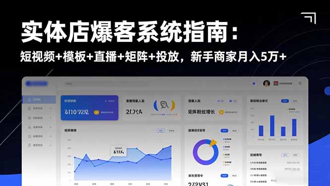 实体店爆客系统指南:短视频+模板+直播+矩阵+投放,新手商家月入5万+-摇钱树